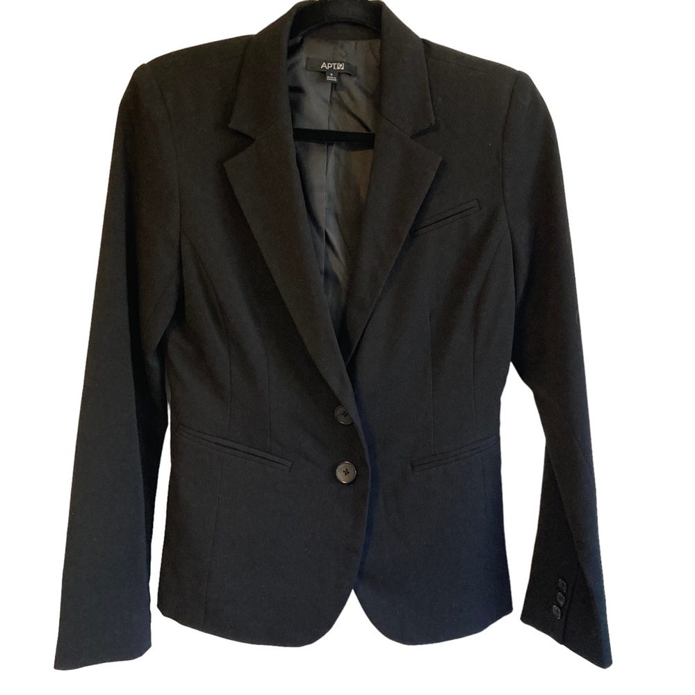 APT. 9 2 Button Blazer Size 6 career suit jacket EUC black RN 73277